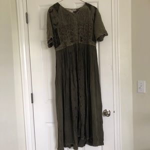Boho Olive Green Dress